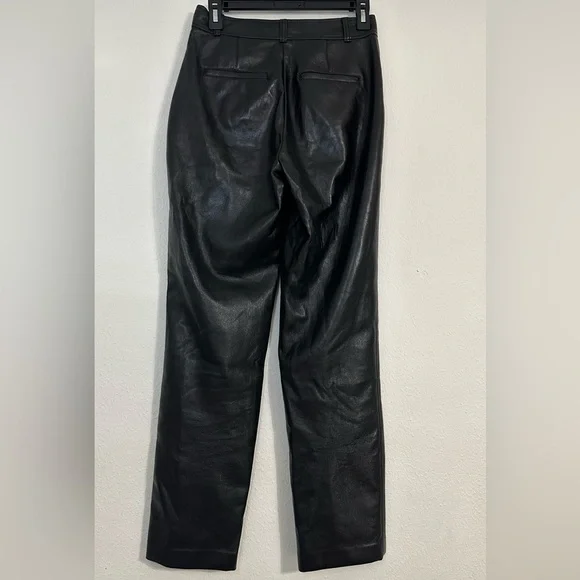 Aritzia Babaton Wide Leg Black Faux Leather Pants in Size 2 - Picture 3 of 16